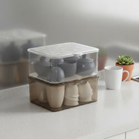 Clear Tea Storage Container with Lid Large Capacity Display Case for Living Room