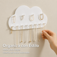 Cloud Wall Hanger, White Double Hook for Bathroom, 7.5x14.5x1.5 cm, Supports 3 kg