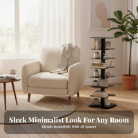 360° Rotating helical Book Tower Floor-Standing upright Book Tower Space-Saving book storage unit Multi-Tiered for Apartment Dwellers, Students, Homeowners, Small Spaces, Home Office, Living Room, Bedroom
