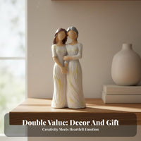 Mother Daughter Statue Sentimental Gift Mother and Daughters Statue Symbol of Love Resin Sentimental Memento for Women, Living Room, Shelf