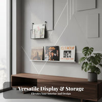 Space-Saving Vinyl Album Wall Ledge Minimalist Design Vinyl Album Holder Easy to Install Display Shelf Sturdy Construction for Music Lovers, Living Room, Bedroom