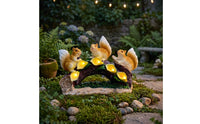 Squirrel Statue with Solar Lights Whimsical Solar Squirrel Garden Statue Bonsai Arch Sculpture Lighted Ornament Weatherproof