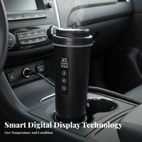 12V Heating Cup 304 Stainless Steel Liner Vehicle Electric Kettle 24-Hour Insulation Car Heating Mug for Commuters, Truckers, Road Trips, Camping