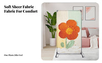 Floral Print separater Oil Painting and aesthetic Multi-Panel Folding separater Foldable Design Room Partition for Renters, Students, Bedroom, School, Restaurant