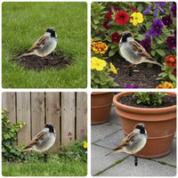 Rustic Metal Bird with Mounting Tab Weathered Fence Post Topper Easy-to-Mount Metal Bird Decor Flat for Gardeners, Garden, Patio