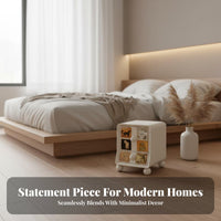Vintage design Bedside Storage Unit Space-Saving Rounded Single-Drawer Cabinet adaptable Nightstand Minimalist Design for Homeowners, Renters, Adults, Home, Living Room, Office, Bathroom