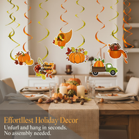 Thanksgiving Maple Leaf Pumpkin Swirl Decorations for Autumn Harvest Party