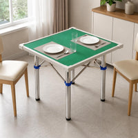 Folding Mahjong Table Green Felt Tabletop Folding Game Table PVC Edge