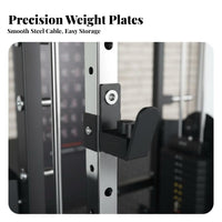 Complete Guided Machine Heavy Duty Steel Construction Guided Machine Power Cage Combo Adjustable Pulleys Strength Rack with Cable Cross-Pull