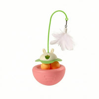 Wobble Cat Toy with Wand Wobbling Cat Wand with Floor Base Self-Playing Flexible for Cats, Home