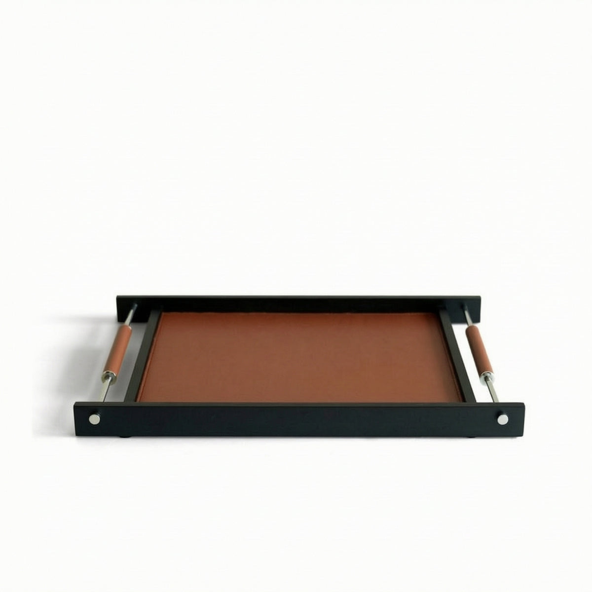 Metal Serving Tray with Handles Elegant Tray with Handles Low-Profile Platter for Entryway