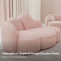 Puff-Like Design Modular Bubble Couch Soft Texture Loveseat Curved Contour Home Seating Deep Seat for Apartment Dwellers, Interior Designers, Small Areas, Living Room, Boutique, Reception Area