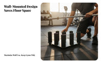 Wall Mounted Barbell Rack Space Saving Barbell Wall Rack Commercial Grade Gym Organizer