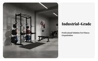 Space-Saving Barbell and Plate Storage Rack Sturdy Steel Construction Barbell and Plate Wall Hanger Modular Design Wall Mounted Weight Storage Rack for Fitness Studio