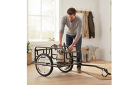 Foldable Cycle Trailer Foldable Bike Cargo Trailer Portable Utility Cart with Hitch for Camping, Gardening, Grocery Shopping