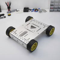 4WD Mobile Robot Chassis Robot Chassis with Rubber Tires Sturdy Robotics Project Base for Classroom