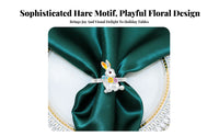Easter Bunny Napkin Holder Elegant and Delicate Pearl Bunny Napkin Holder Holiday Table Decoration for Restaurant