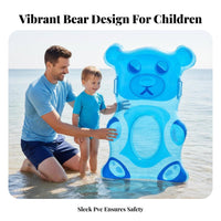 Inflatable Gummy Bear Float With Handles Transparent Bear Floatie Thickened PVC children's Surf Board for Family, Young Children, Beach, Swimming Pool