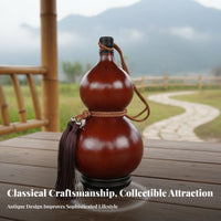 Natural Gourd Beverage Bottle With Carrying Cord Antique Design Gourd Bottle Portable Spirits Calabash Good Luck Symbol Home