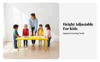 Kindergarten Learning Desk Easy to Clean Rectangular Group Table Sturdy Multi-Child Activity Table for Young Children, Parents, Playroom, Meal Time