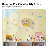 Easter Oval Lantern DIY Oval Shaped Paper Lantern Hanging Easter Decoration Colorful Festive for Children, Kindergarten
