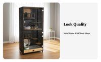 With Cooling System Chinchilla Villa Luxury Cabinet Design Indoor Pet Enclosure ampleLarge Space Small creature Habitat Ventilated Pegboard for Living Room, Bedroom, Home