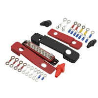 12-Way Busbar with Cover 48V DC Bus Bar with Cover Positive Bus Bar Flame-Retardant Power Distribution Block Insulated