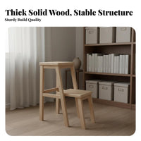 Stable and Sturdy Wooden Convertible Step Stool High Load Capacity Solid Wood Multi-Purpose Stool Heavy Duty Retractable Step Footstool Rounded Corners for Seniors, Adults, Homeowners, Bedroom, Living Room, Entryway, Library