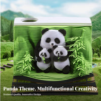 Creative Gift Panda Tear-Detachable Memo Pad Decorative Ornament Panda Tear-Detachable Notepad Includes Acrylic Display Case for Students