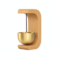 Wooden Entry Chime No Required Door Chime Soothing Sound Wood and Brass Bell for Shop Entrance