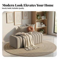 End of Bed Bench Versatile Modern Entryway Bench Firm-Density Foam Fluted Velvet Ottoman for Homeowners, Renters, Bedroom, Clothing Store, Hallway