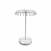Wrought Iron Rotating Necklace Stand Detachable Design Jewelry Display Rack Stable Base Metal Earring Hanger for Dresser Top, Craft Fair