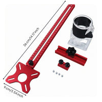 Metric Scale Router Circle Cutting Jig Slotted Tracks Circle-Cutting Jig Star-Shaped Router Milling Groove Bracket Locking Knobs for Woodworkers, Carpenters, Workshop