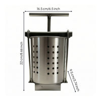 Manual Vegetable Press with Basket Compact Fruit Press with Stainless Steel Basket Rust-Resistant for Home Cooks