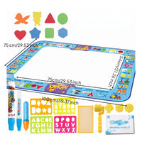 Easy to Clean with Pens and Stencils Kids Art Toy Water Doodle Mat Reusable Safe Materials Learning Drawing Mat for Children