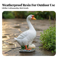 Resin Goose Statue Realistic Details Lawn Goose Statue Weather-Resistant
