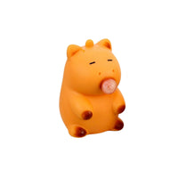 Orange-Yellow Bubble-Blowing Capybara Toy Soft Rubber Capybara Fidget Toy Small Sensory Product Rounded