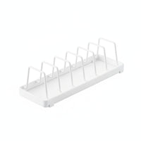 Metal Plate Rack with Dividers Rectangular Plate Rack with Slots Slimline Cabinet Dish Organizer Compact for Countertop, Pantry