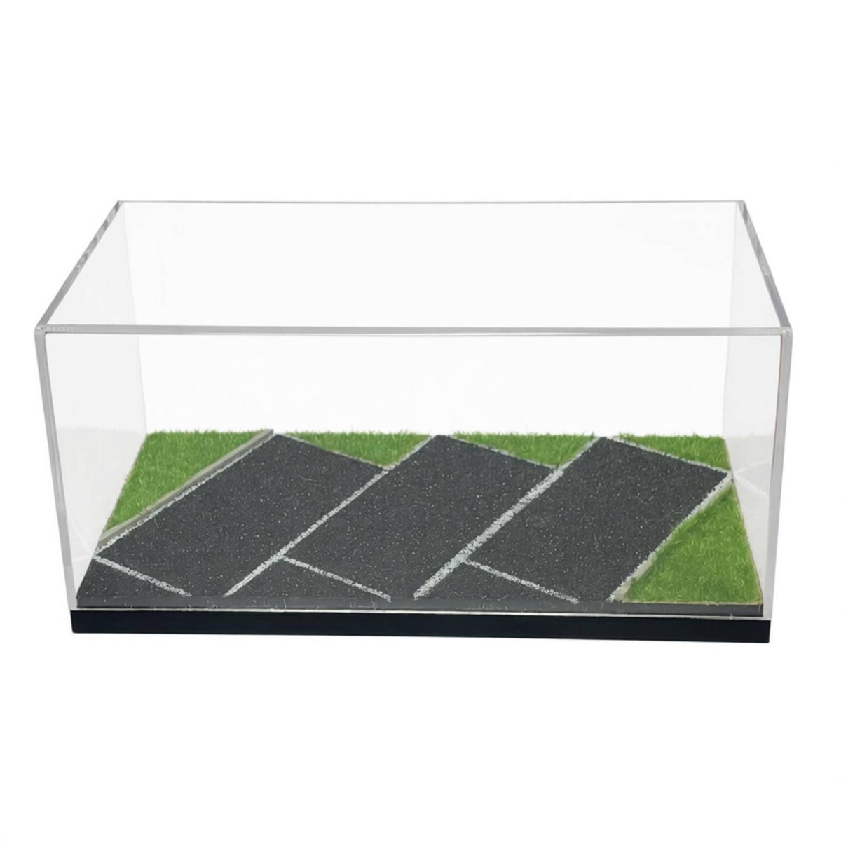 Parking Lot Display Case Rectangular Display Case with Acrylic Cover Clear Diorama for Hobbyists, Desk, Office