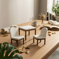 5 Pieces Dollhouse Dining Room Set Easy to Display for Pretend Play