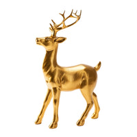Deer Statue with Antlers Glossy Deer Figurine Tabletop Decor for Living Room, Entryway