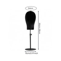 Mannequin Head Stand Adjustable Velvet Mannequin Head Hat Display Stand Countertop Tabletop for Retailers, Boutiques