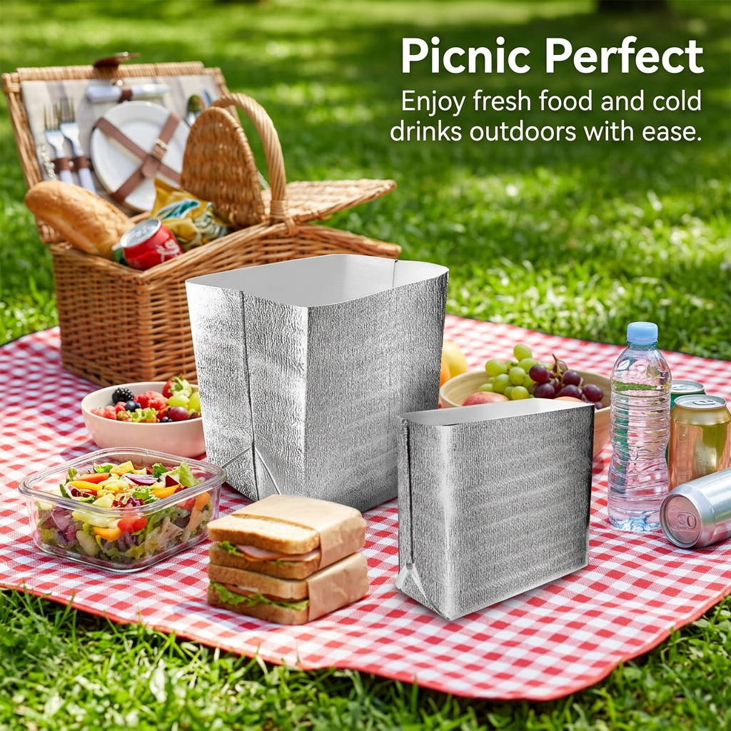 Reusable Insulated Thermal Bags Foil Insulated Box Liners, Waterproof Insulation Package for Cold and Hot Food, Insulation Bags for Lunch Box