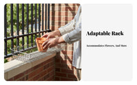 Space-Saving Railing Planter Holder Adjustable fasteners Plant Stand Multi-Functional Hanging Shelf Easy to Install for Apartment Dwellers, Gardeners, Homeowners, Balcony, windowsill, Patio, Porch
