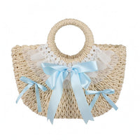 Handbag Bow Trapezoid Handbag Woven Fashion Accessory