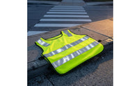 Black Trim Children's Reflective Vest Horizontal Bands Kids High Visibility Vest Sleeveless Lightweight