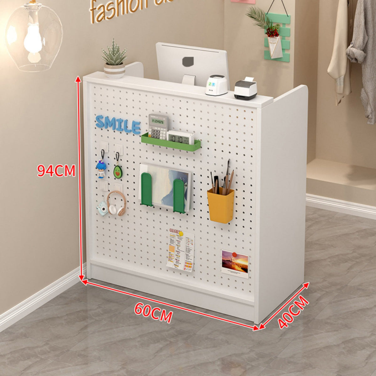 Compact Design Small Checkout Counter Multi-Functional Retail Currency Ier Stand Stable and Sturdy Modern Checkout Counter Lockable Drawers for Retailers, Shop Owners, Receptionists, Clothing Boutiques, Beauty Salons, Boutique, Office