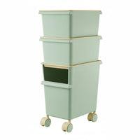 With casters Rolling Organizer container Stackable Design Storage Container Includes Lid adaptable Use for Students, home dwellers, activity area, Bedroom, Study Room, Closet
