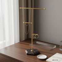 Jewelry Stand with Marble Base Vertical Necklace Holder Stand Stable Necklace Holder with Marble Base for Bedside Table