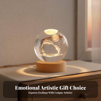 Three-Dimensional Crystal Ball Night Light Aesthetic Design Three-Dimensional Crystal Ball Lamp Gift Box Included Engraved Glass Night Light